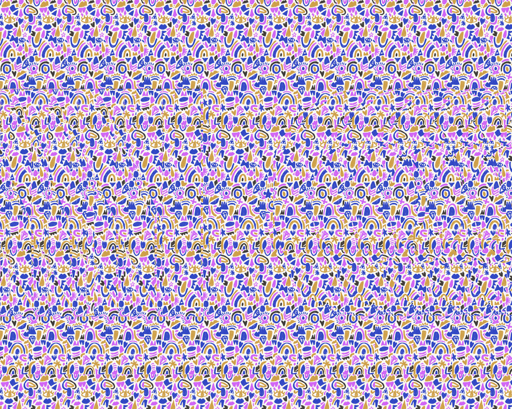 stereogram just says "NO" in bright fun contemporary illustration