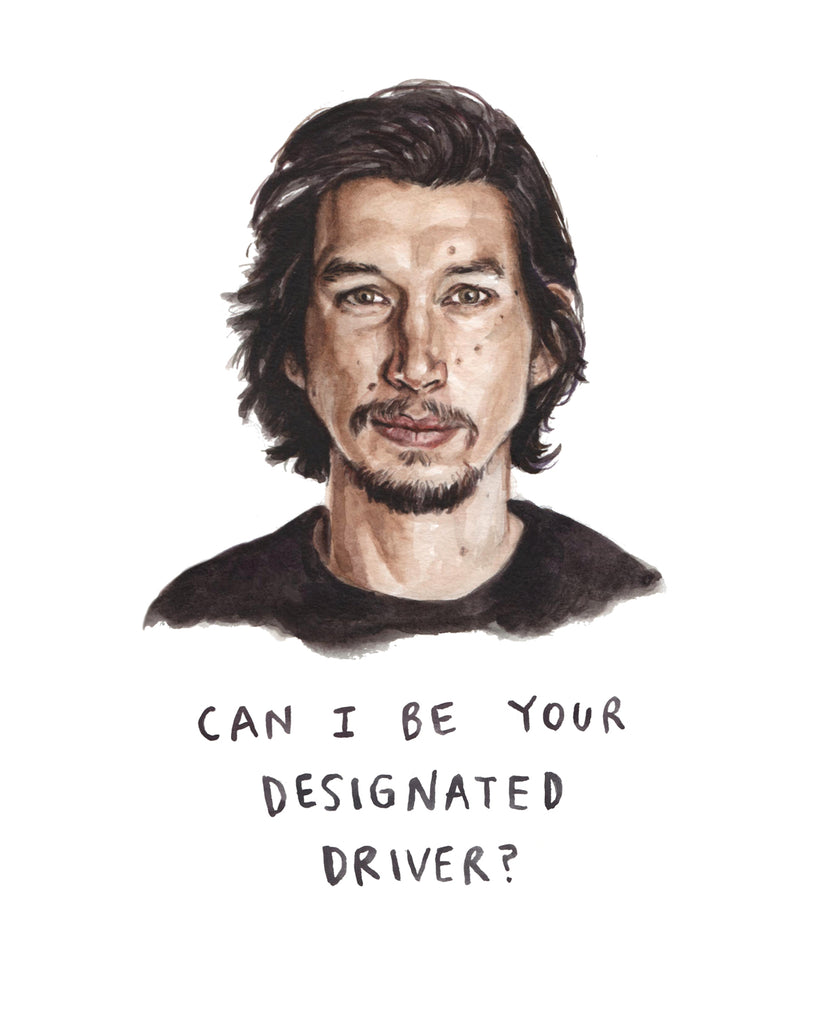 adam driver illustration drawing print